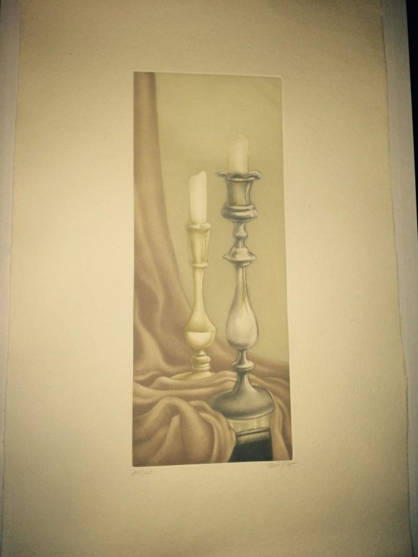 Candelabros plata y bronce